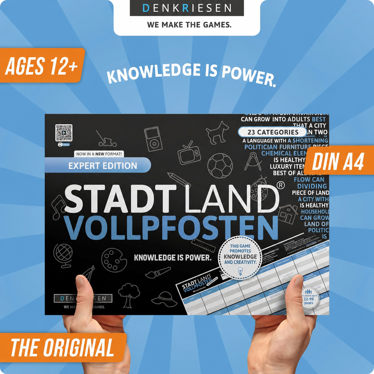 DENKRIESEN Stadt Land Vollpfosten Expert Edition 'Knowledge is Power' (German Version)