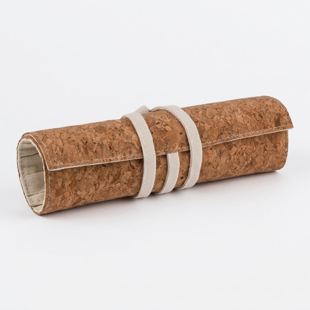 Topmove Cork Makeup Brush Roll Bag