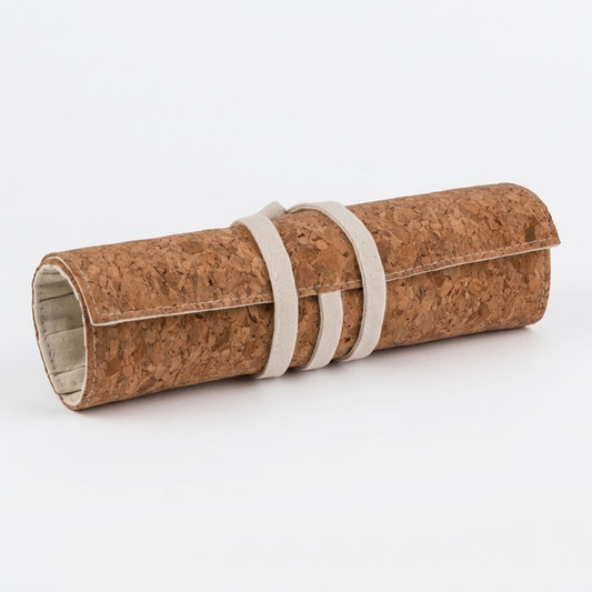 Topmove Cork Makeup Brush Roll Bag