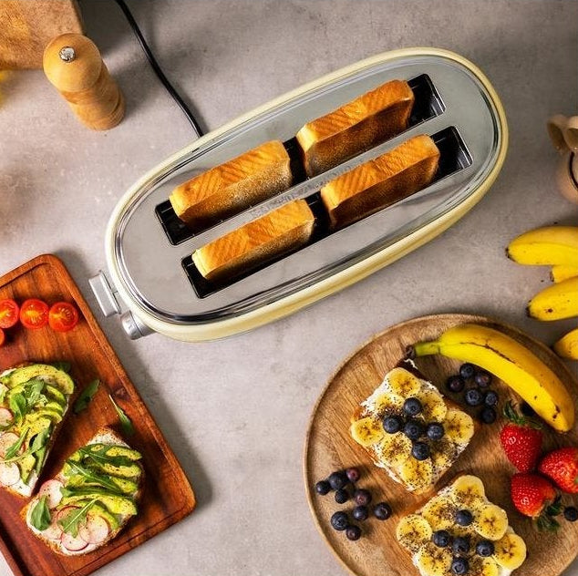 Cecotec 03233 4‑Slice Beige Steel Toaster 1630W – Compact Kitchen Appliance