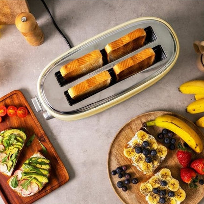 Cecotec 03233 4‑Slice Beige Steel Toaster 1630W – Compact Kitchen Appliance