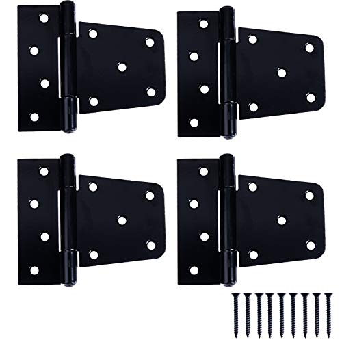Ilyapa Heavy Duty Shed Door Hinges 4 Pack Black