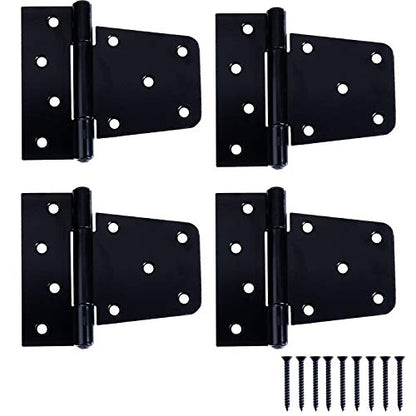 Ilyapa Heavy Duty Shed Door Hinges 4 Pack Black