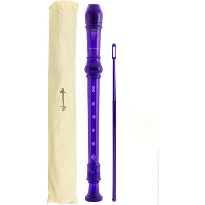 World Rhythm Purple 2-Piece Soprano Recorder with Bag & Cleaning Rod