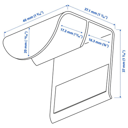DRAGSMARK White 40mm Clip-On Handle: Easy No-Drill Installation for Doors