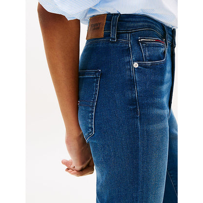 Premium Sylvia High-Rise Super Skinny Fit Jeans - Stretchy Blue Denim