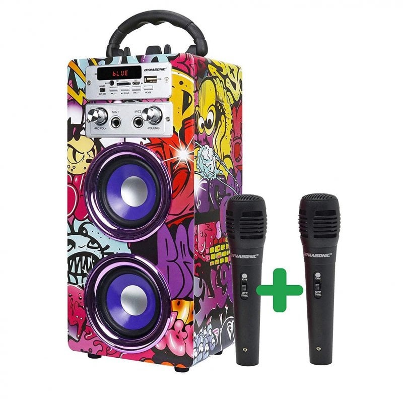 Dynasonic Karaoke 025 Bluetooth Speaker with Dual Urban Microphones