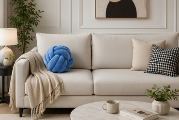 LIVARNO home Decorative Knotted Ball Pillow