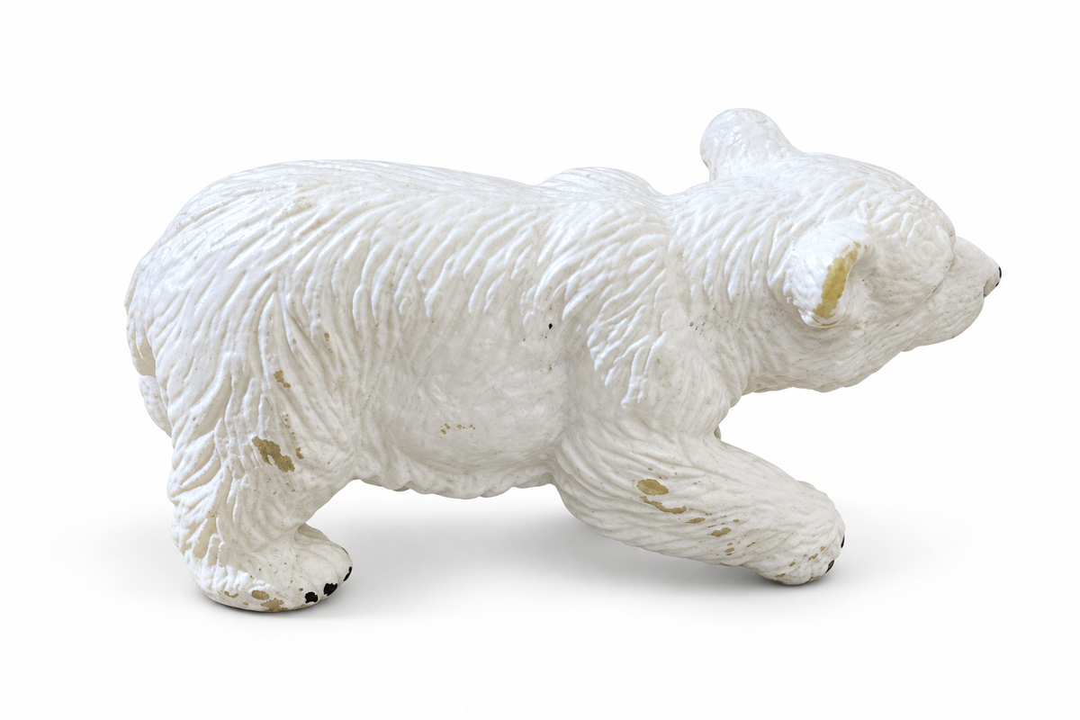 AnimalToy Baby Polar Bear Figurine – Realistic Wild Animal Toy