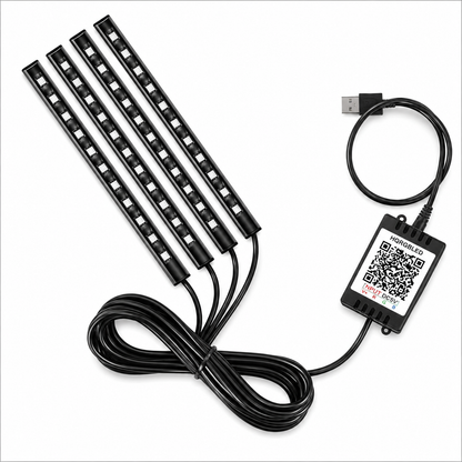 Hawdows 48 LED Atmosphere Car Interior Strip Lights 5V, 4-Pack