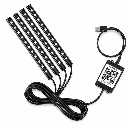 Hawdows 48 LED Atmosphere Car Interior Strip Lights 5V, 4-Pack