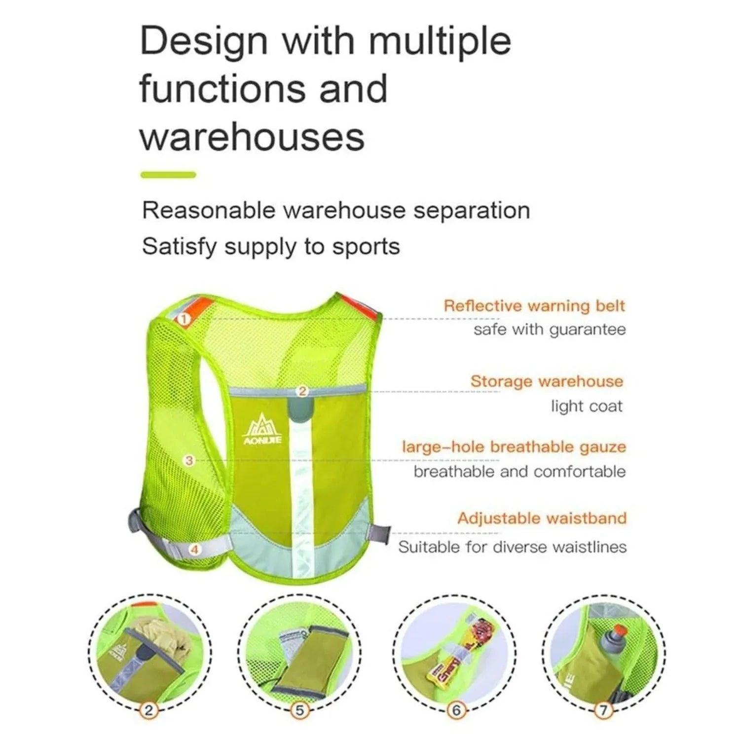 AONIJIE Reflective E884 Running Hydration Pack - Gomix Brands Outlet