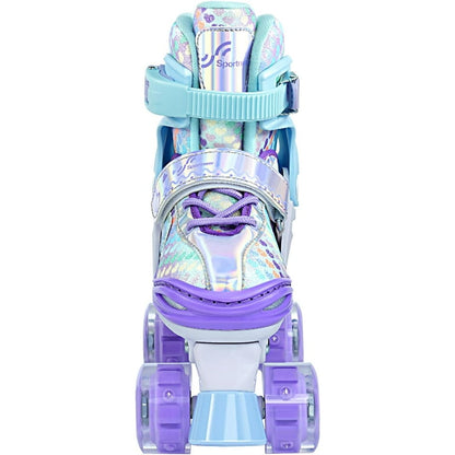 Adjustable Kids Roller Skates with Protective Gear Set, LED Light-Up Wheels
