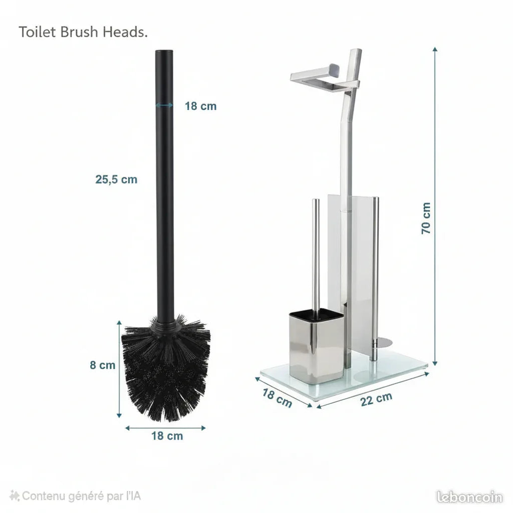 Modern Stainless Steel Toilet Roll Holder and Cleaning Brush Set - Gomix Brands Outlet