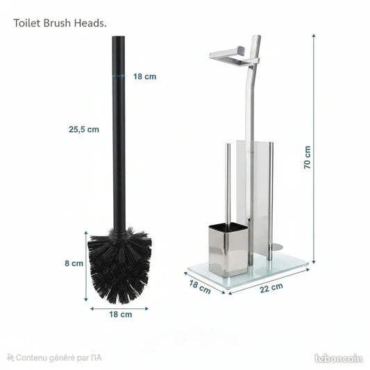 Modern Stainless Steel Toilet Roll Holder and Cleaning Brush Set - Gomix Brands Outlet