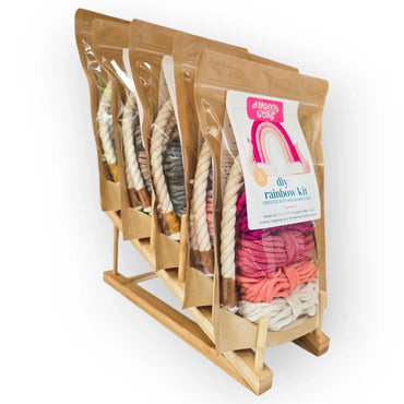 Sustainable Bamboo DIY Macrame Rainbow Kit Retail Display Stand - Gomix Brands Outlet