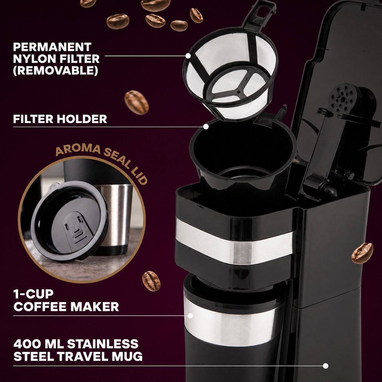 Clatronic Coffee Machine KA 3733 1‑Cup Filter Brewer