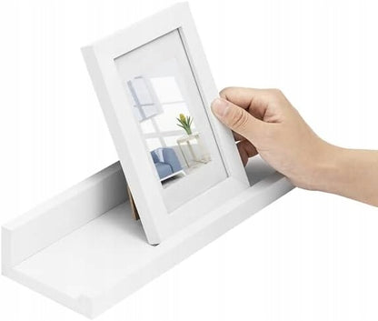 WOLTU Modern White Floating Wall Shelves Set, 3 Piece Display Ledges