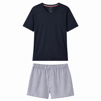 Livergy Men's 100% Cotton Short Sleeve Pajama Set