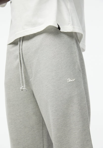 Pull&Bear Men's Light Grey Fleece Sweatpants - Comfortable Tapered Fit Joggers