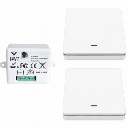 SmartSwitch Wireless Light Switch Mini Module 10A Remote Controller Wall Panel