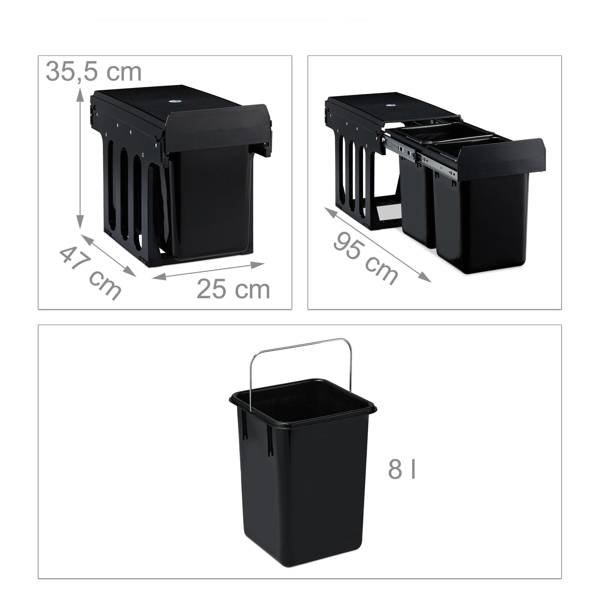 Relaxdays Built-In Kitchen Bin, Compact