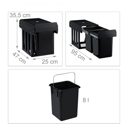 Relaxdays Built-In Kitchen Bin, Compact