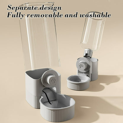 SLYNSHome Hanging Automatic Gravity Pet Food Water Dispenser for Small Pets - Gray