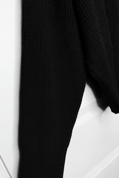 Grace Karin - Cropped Drop Sleeve Cardigan V‑Neck Sweater