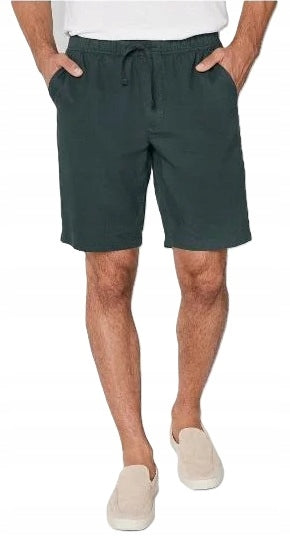 Livergy Men's Linen-Cotton Bermuda Shorts Dark Green XL 56/58
