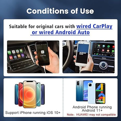 CarlinKit 5.0 Wireless CarPlay Android Auto Adapter for Cars Black
