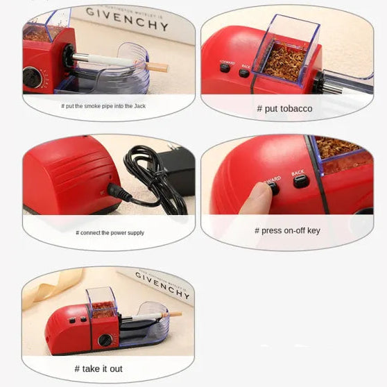 LIDA LD-2015 Electric Cigarette Roller 8mm Red