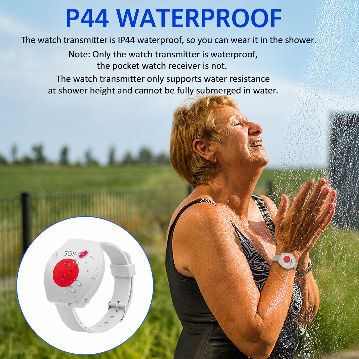 Aufachieve Wireless Senior Person Emergency Alarm Bracelet System