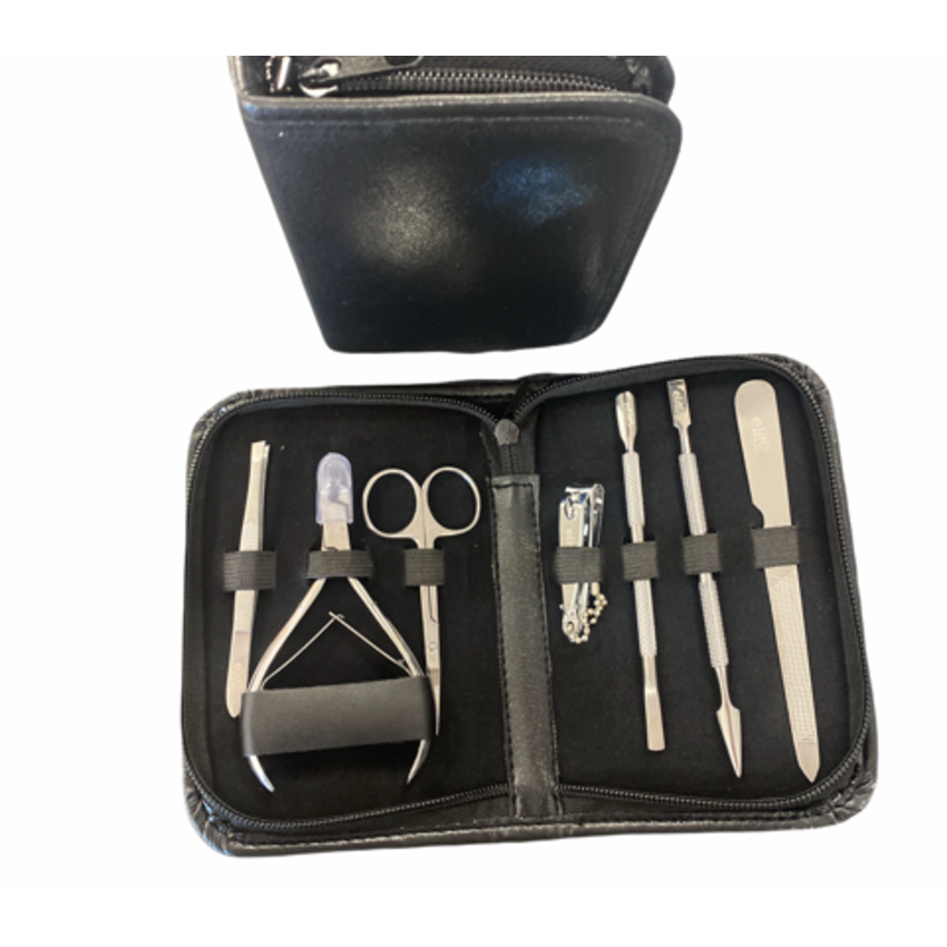 Elite 7-Piece Professional Stainless Steel Manicure Pedicure Set with Case