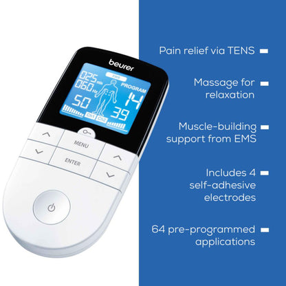 Beurer EM 49 Digital TENS/EMS Device: Pain Relief, Muscle Stimulation & Massage
