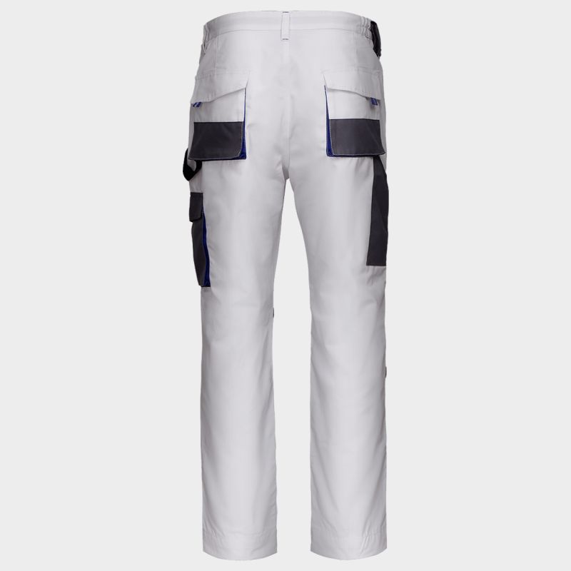Stenso Kastor Emerton White Work Trousers: Durable, Multi-Pocket, Reinforced Knees