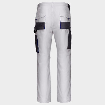 Stenso Kastor Emerton White Work Trousers: Durable, Multi-Pocket, Reinforced Knees