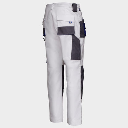 Stenso Kastor Emerton White Work Trousers: Durable, Multi-Pocket, Reinforced Knees