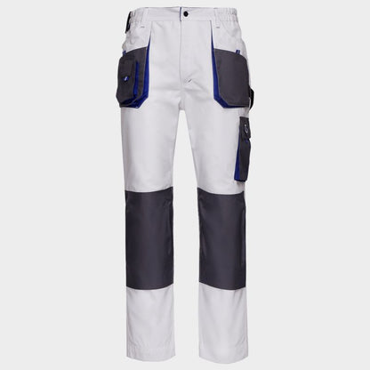 Stenso Kastor Emerton White Work Trousers: Durable, Multi-Pocket, Reinforced Knees