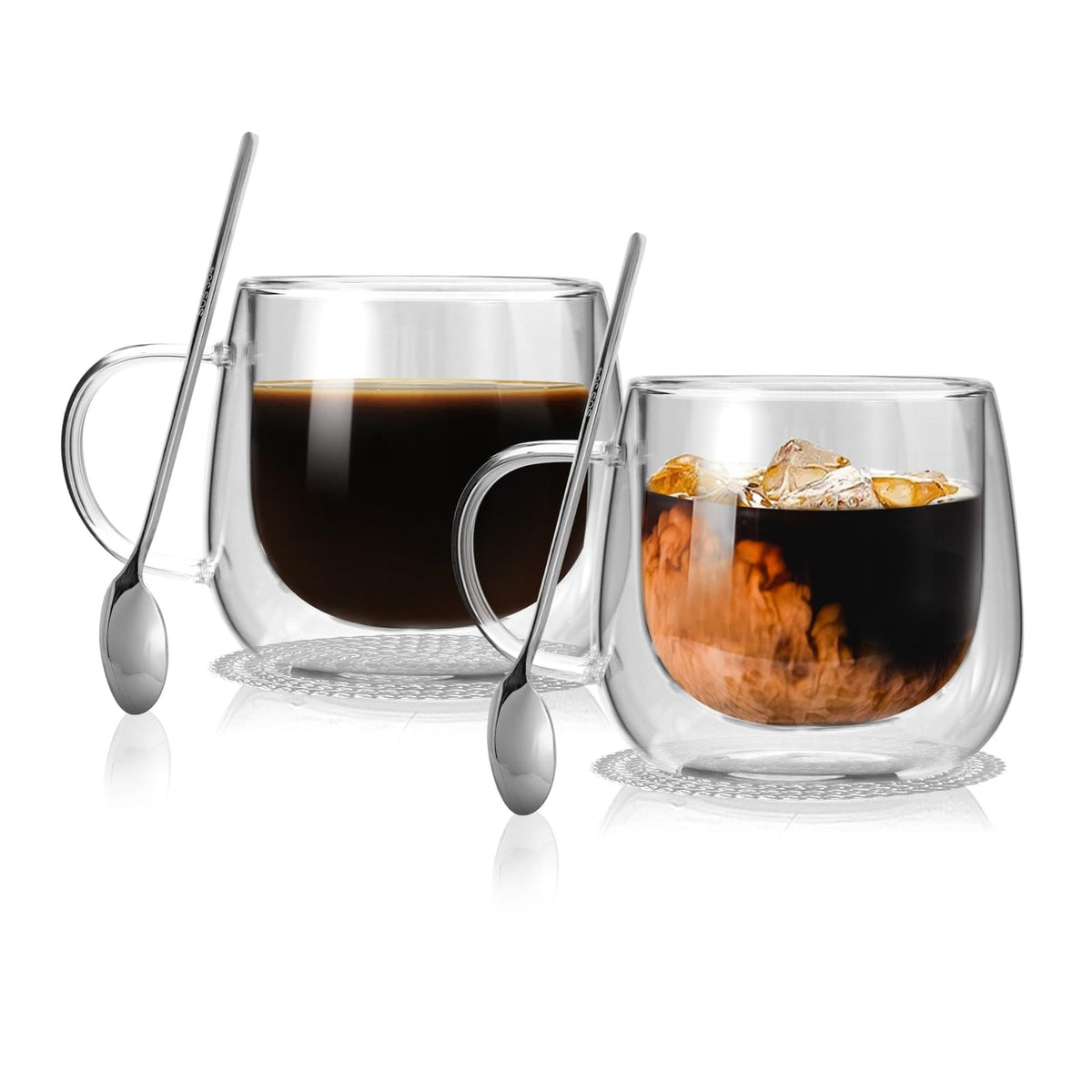 CNNIK Double Walled Glass Coffee Mug Set 300ml 2-Piece