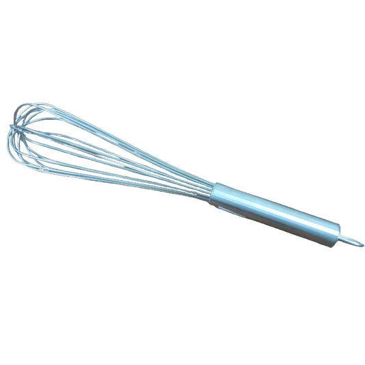 Metal whisk on a white background 