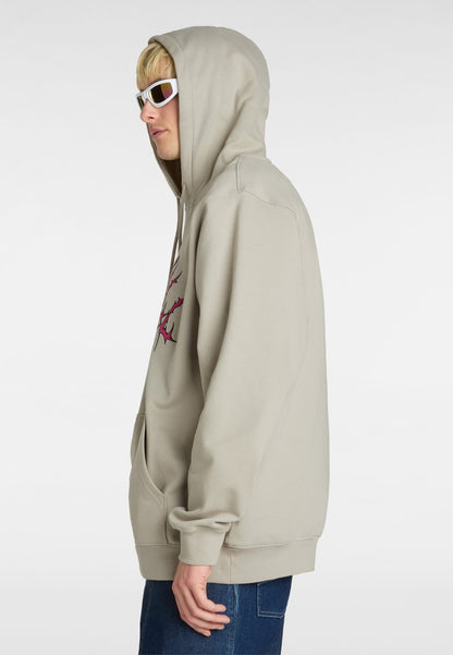 Vans Men's Metal Arch Hoodie, London Fog Beige, Embroidered Cotton