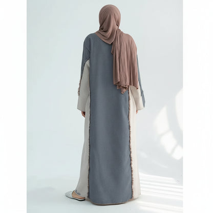 ABAYA 2025 New Muslim Closed Abaya Colorblocking Abaya Modest Abaya Women Dresses Femmes Robe Musulmane Women