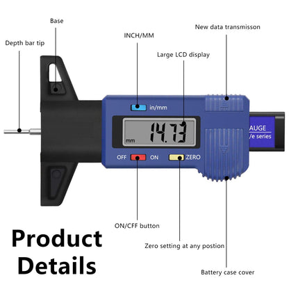 Willstar Digital Tyre Tread Depth Gauge