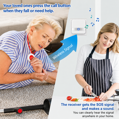 Aufachieve Wireless Senior Person Emergency Alarm Bracelet System