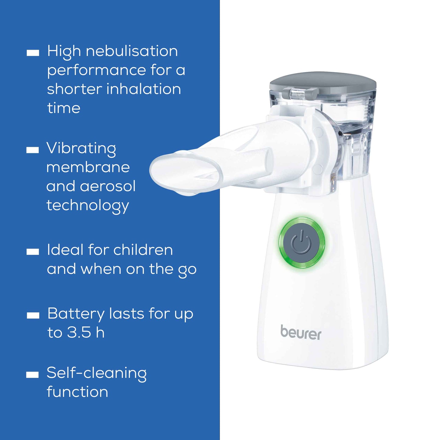 Beurer IH 57 Portable Vibrating Membrane Nebuliser for Effective Respiratory Relief