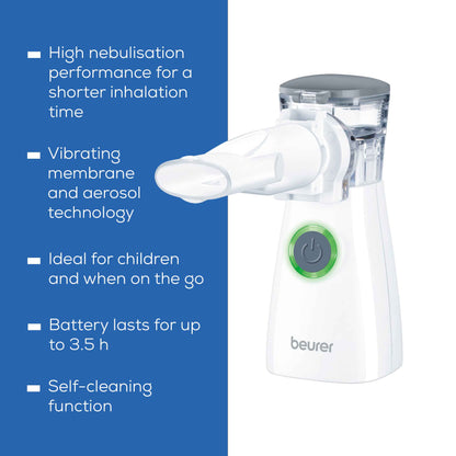 Beurer IH 57 Portable Vibrating Membrane Nebuliser for Effective Respiratory Relief