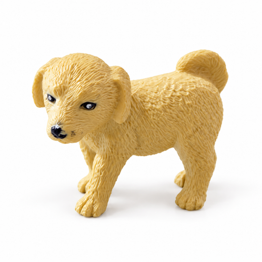 Golden Puppy Figurine – Realistic Dog Animal Toy