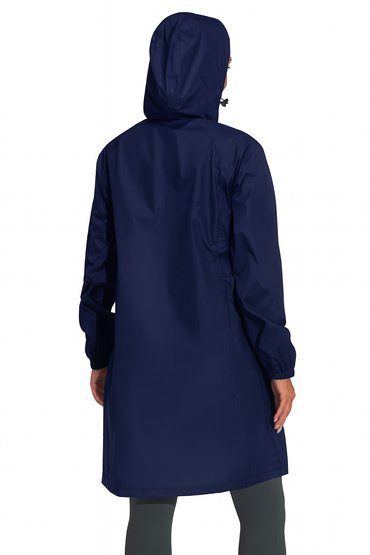 Mapamyumco Women's Ultra-Light Packable Waterproof Long Hooded Raincoat with Pockets