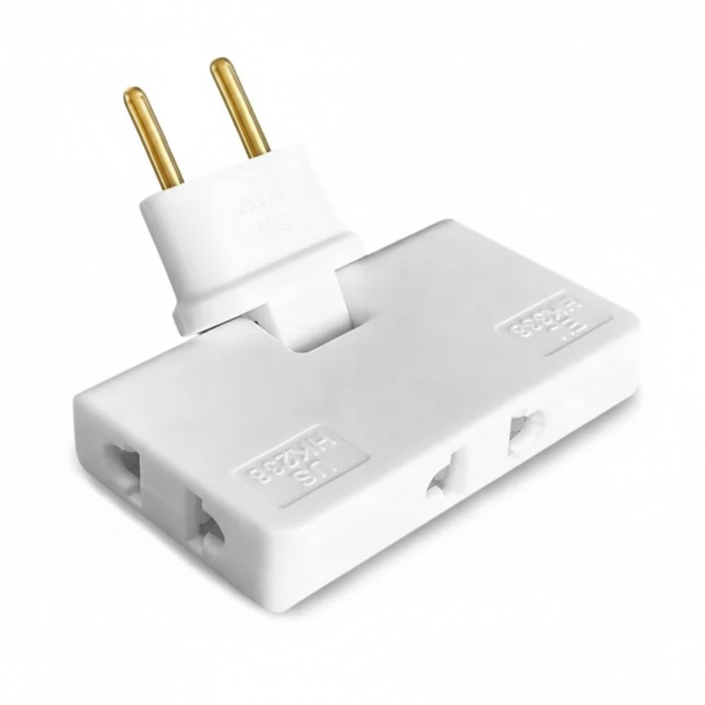 5 Pack Universal 3-Outlet Power Strip with Rotating Head